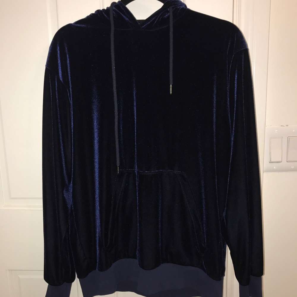 Blue velvet hoodie
