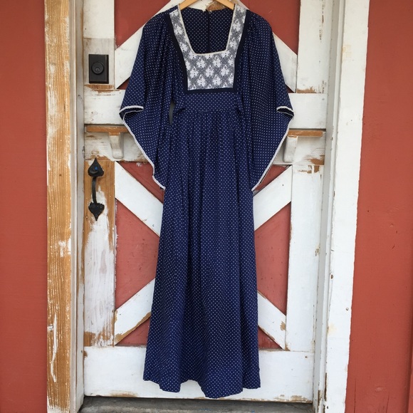 vintage white hippie dress