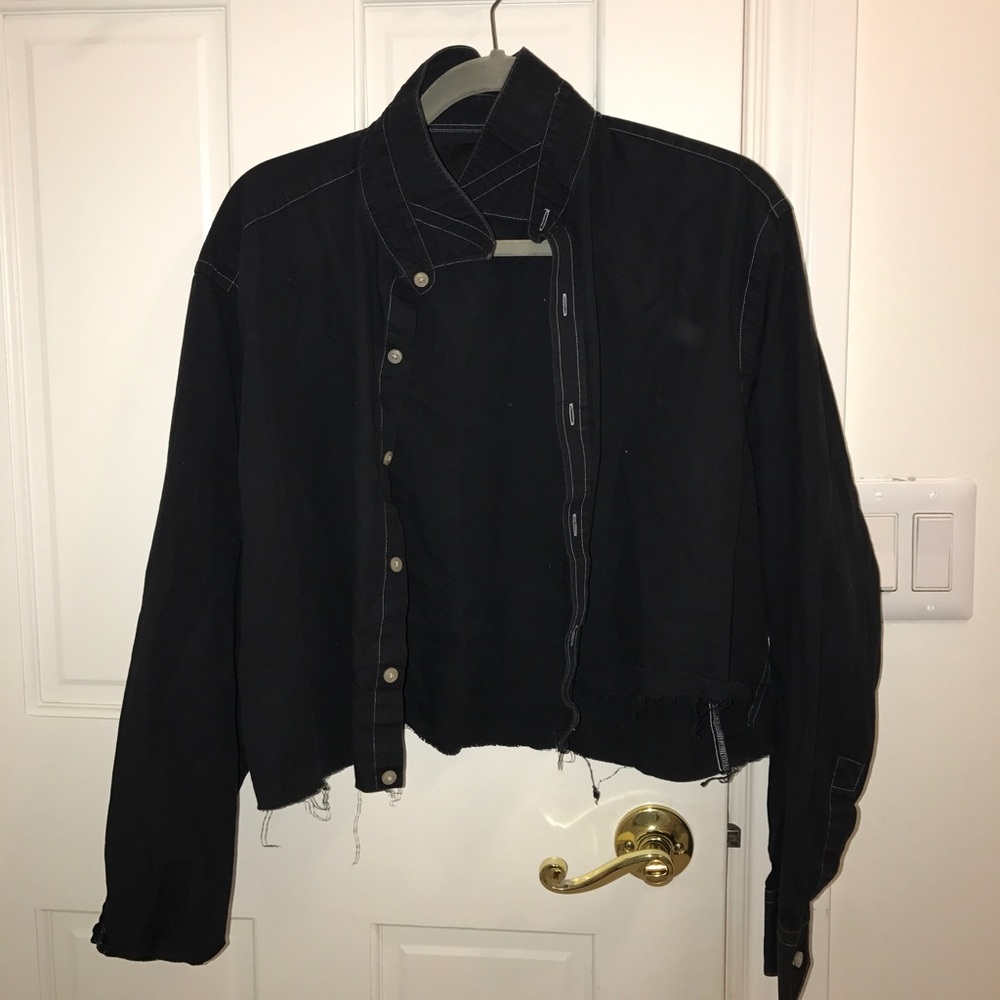 cropped button down