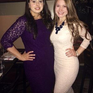 ASOS cream lace midi dress