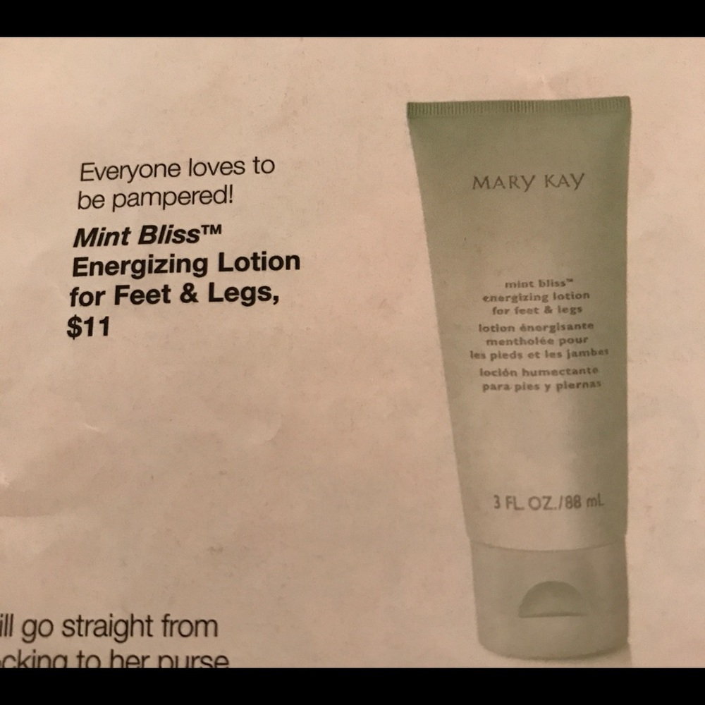 Mary Kay Energizing Lotion for feet and legs.
