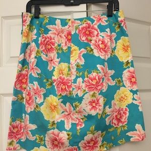 Bright floral pencil skirt