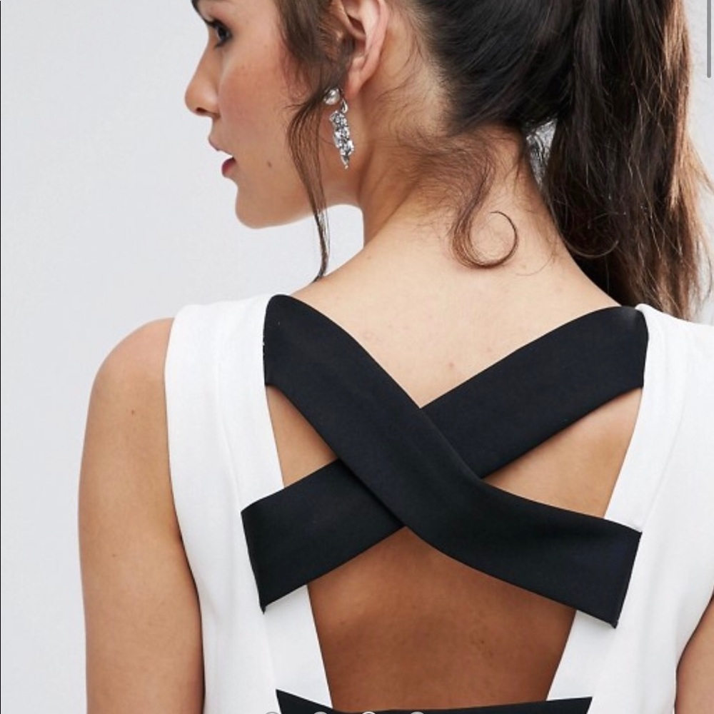 Asos | Scuba Cross Back Dress | White