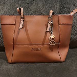Brown leather Guess tote