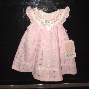 NWT3-6 month Pink Baby Bonnie with Bloomers Dress