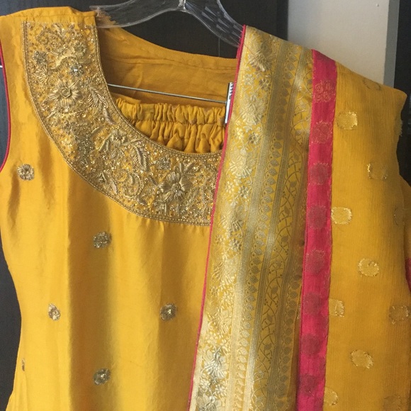 Other - Pakistani designer gorgeous deep yellow suit NEW