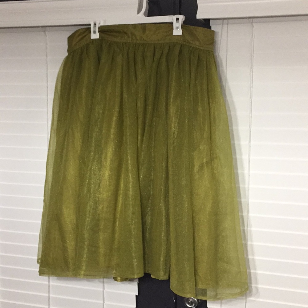 Gorgeous green eShakti tulle skirt - 24W