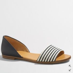 Jcrew peep toe flats - size 7h