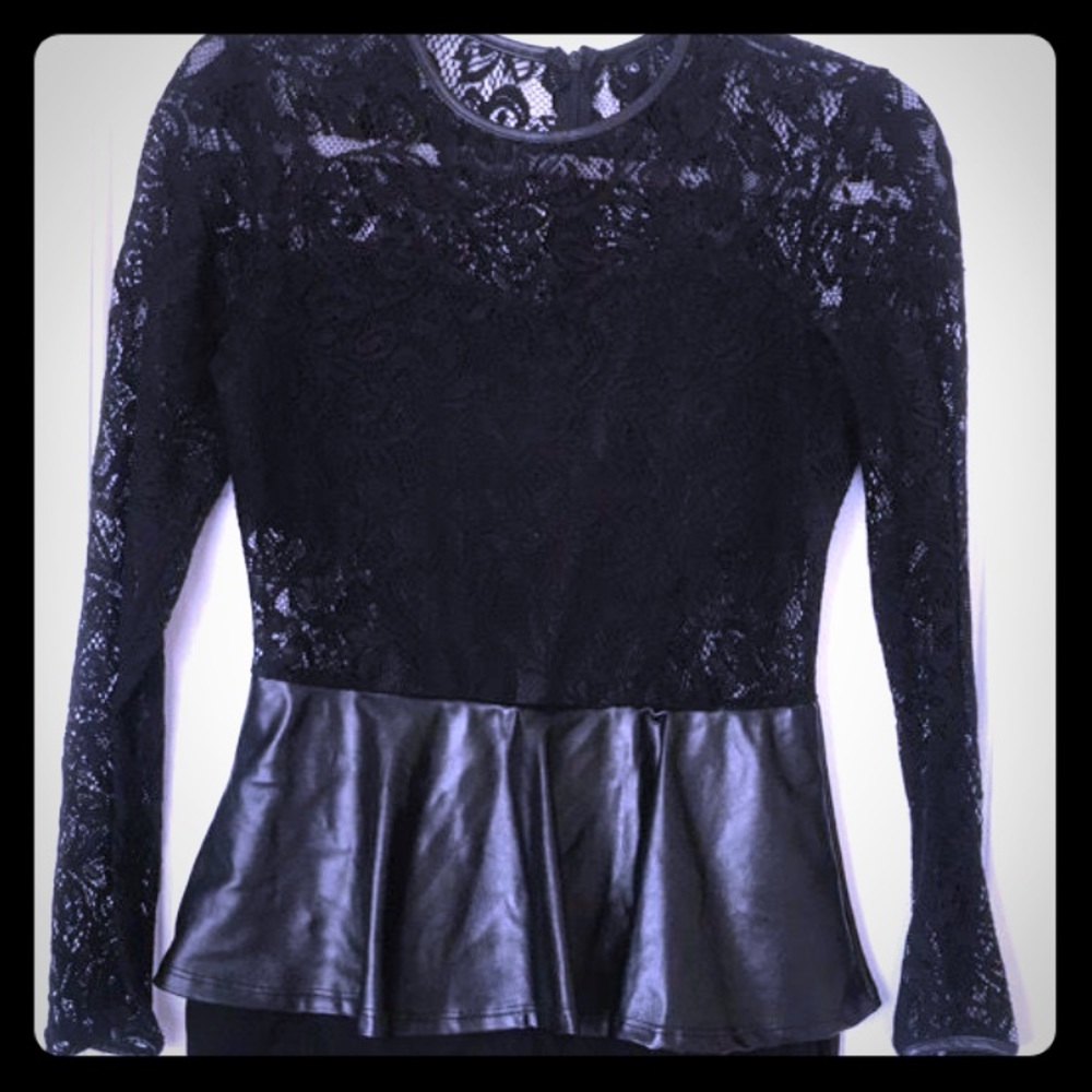 Faux leather and Lace dress