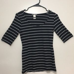 Stripped cotton, 3/4 sleeve top