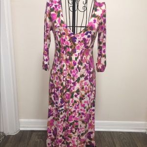 Cabi pink floral maxi dress size Small