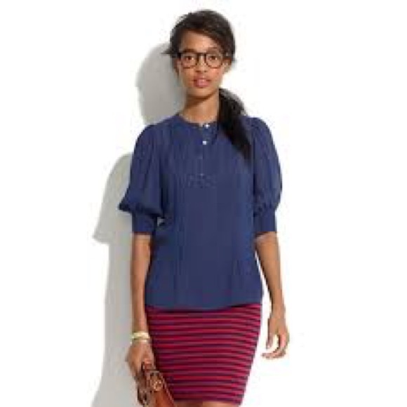 Madewell Silk Pintuck Popover - Picture 2 of 3