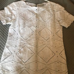 Jcrew white geometric print top - xs