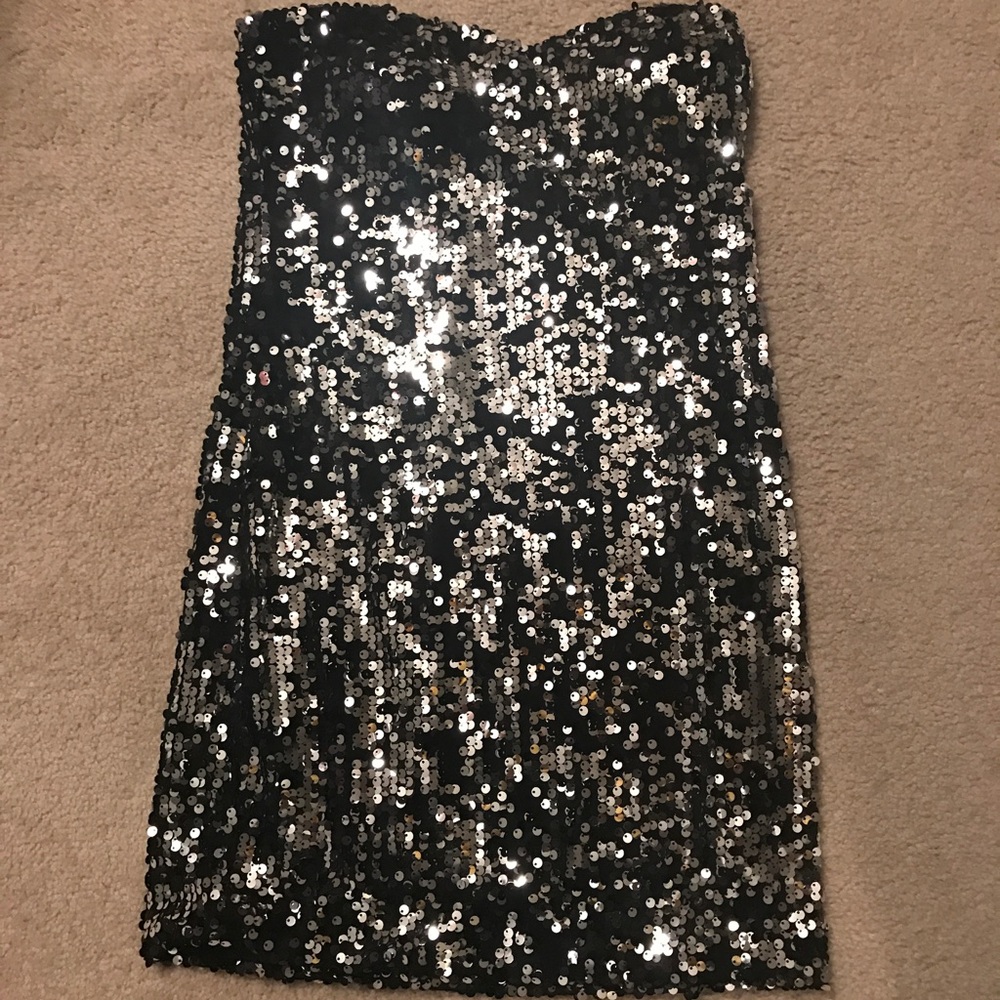 Black and Silver Sequin Formal Dress