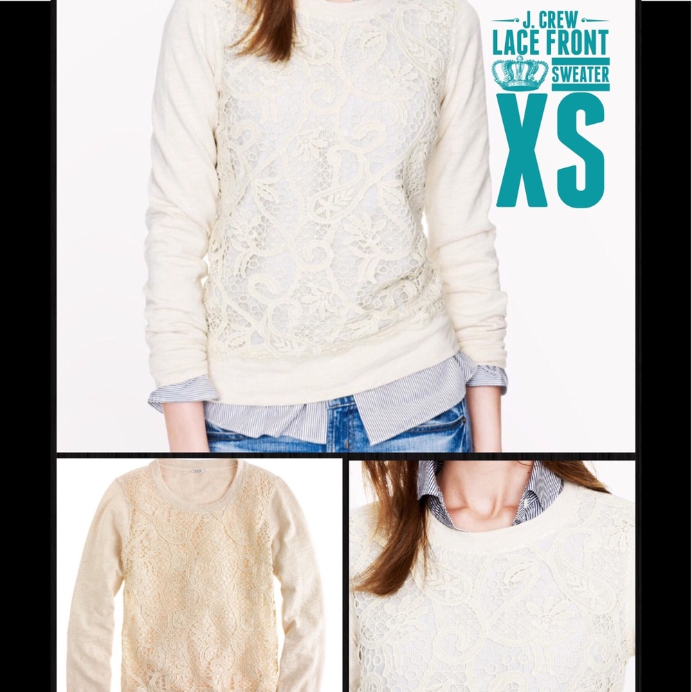 J. Crew Lace-Front Sweater - XS