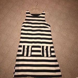 Black and white striped dress