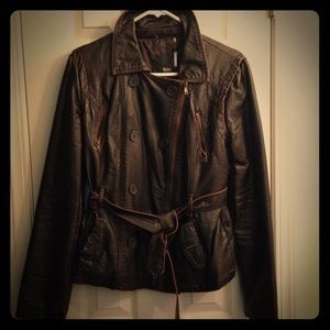 Brown faux leather jacket
