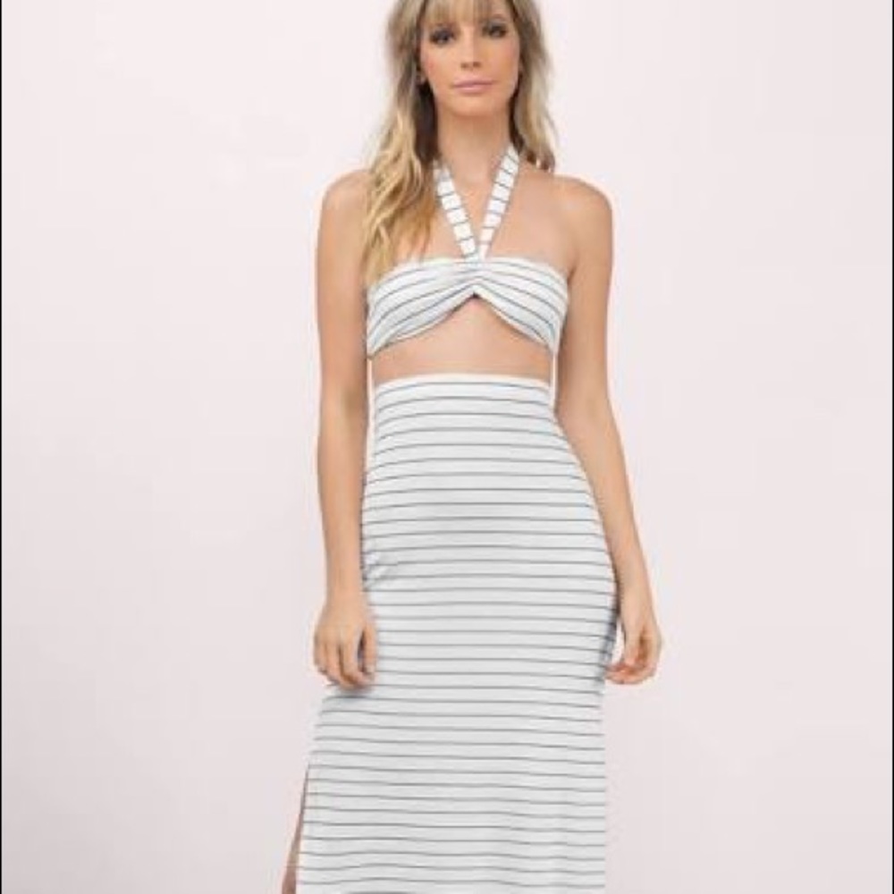 Tobi striped matching maxi dress set