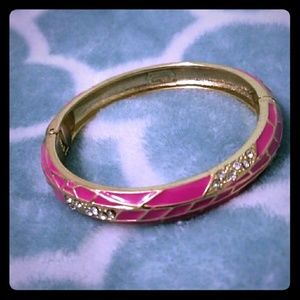 Gold & Pink Bangle Bracelet