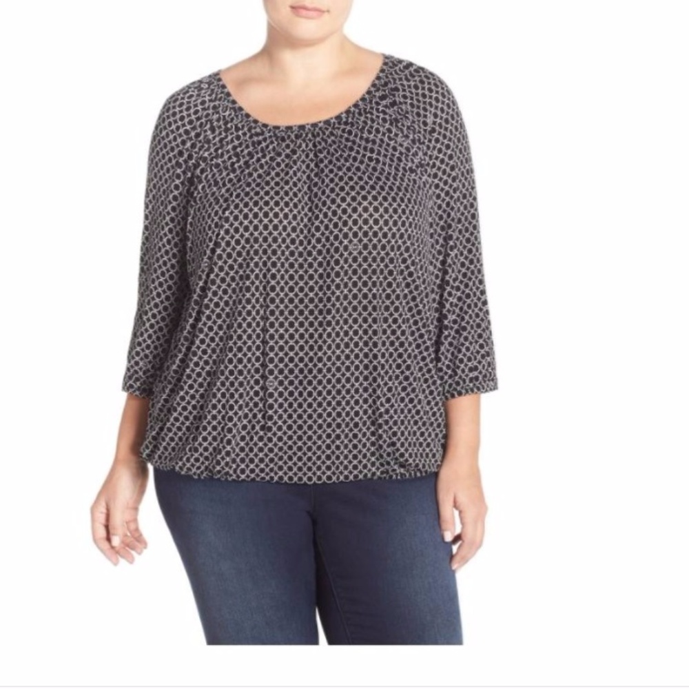 Michael Kors Sunderline Peasant Top 2X Plus Size
