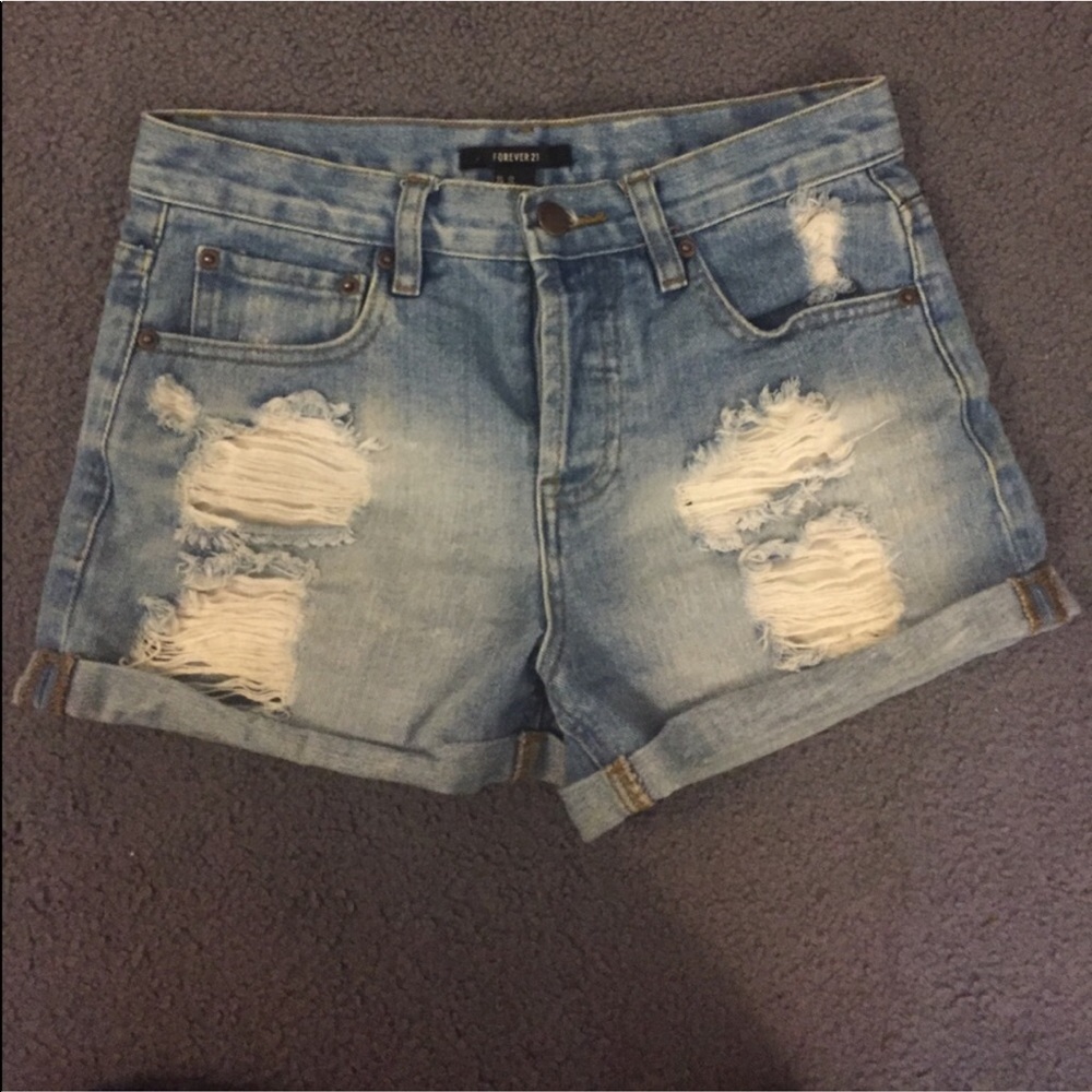 Denim shorts mid to high waisted