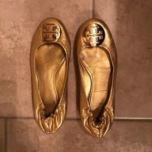 Tory Burch metallic gold Reva