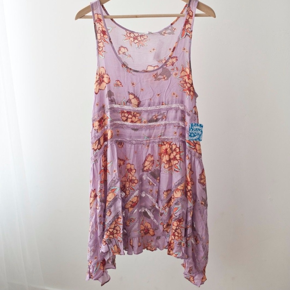 NEW Intimately FREE PEOPLE Lilac Combo Lace Slip M