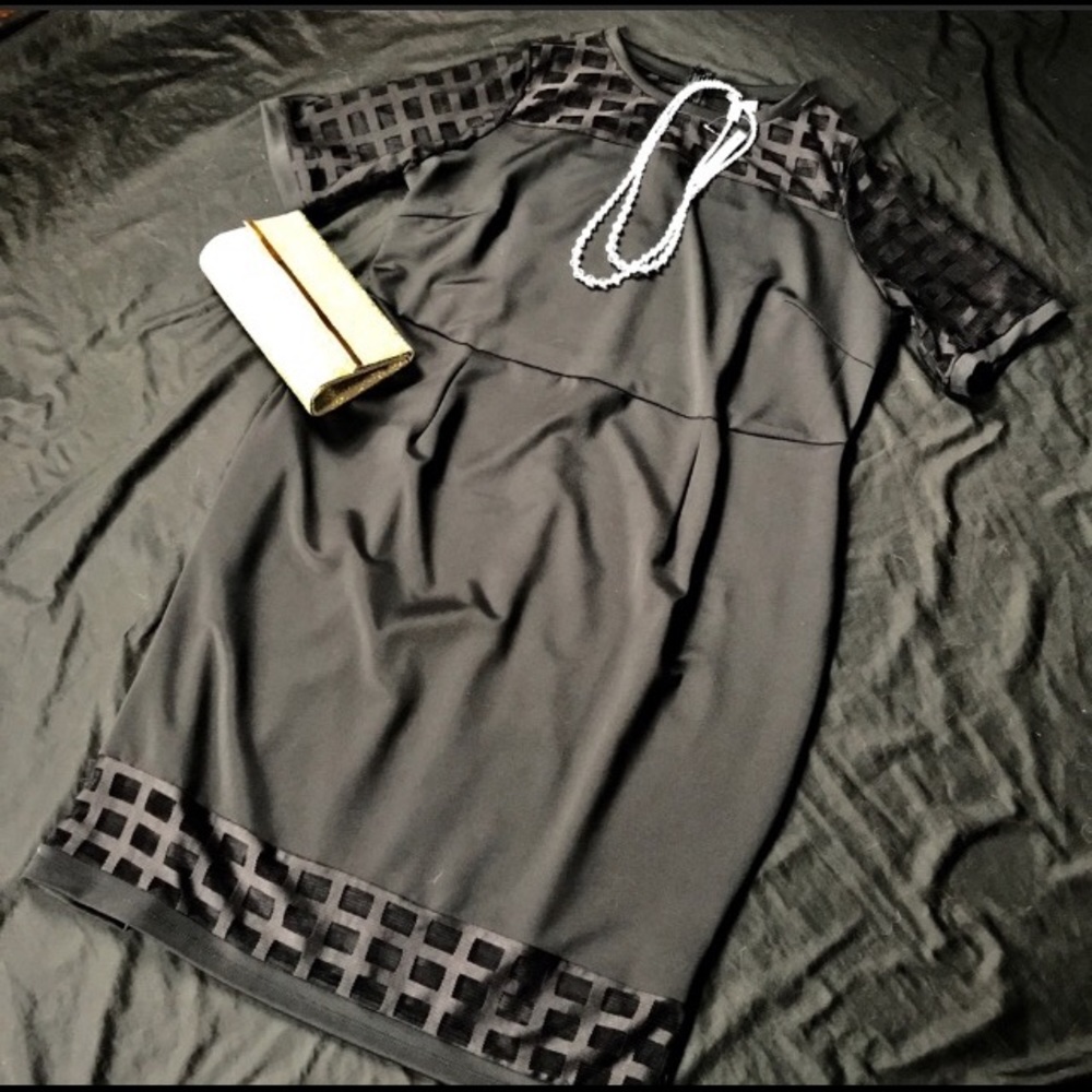 Caged Mesh Midi Dress