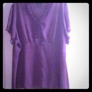 Lovely lilac ruffle sheer blouse Lane Bryant 26/28