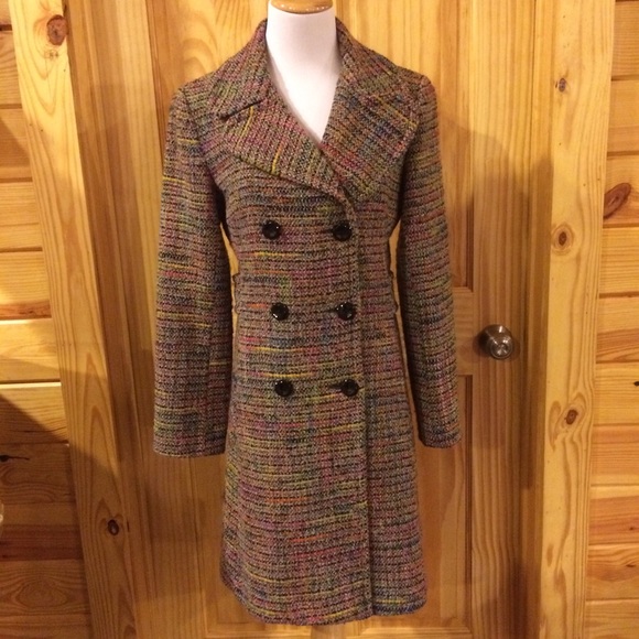 Trina Turk Jackets & Blazers - Trina Turk Colorful Long Tweed Coat