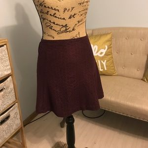 Maroon Suede mini skirt