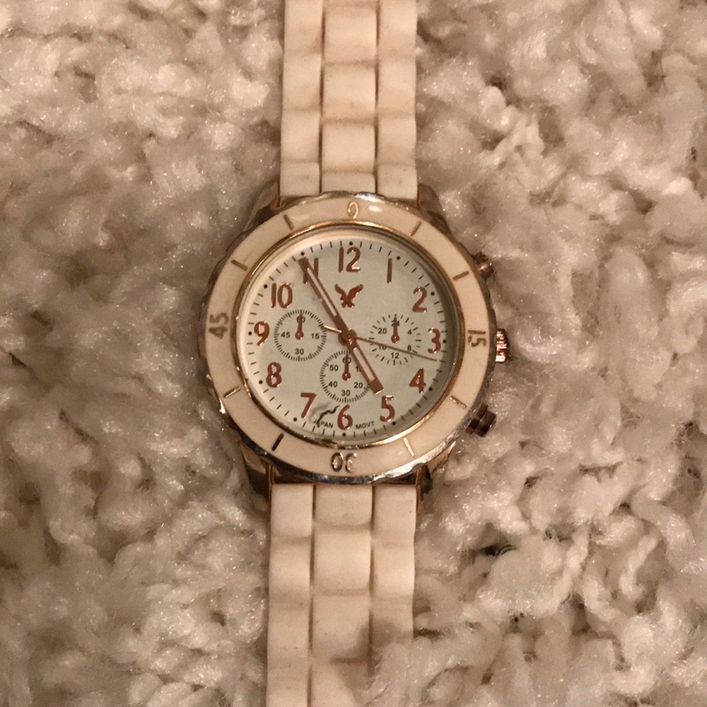 NWOT American Eagle White and Rose Gold Watch