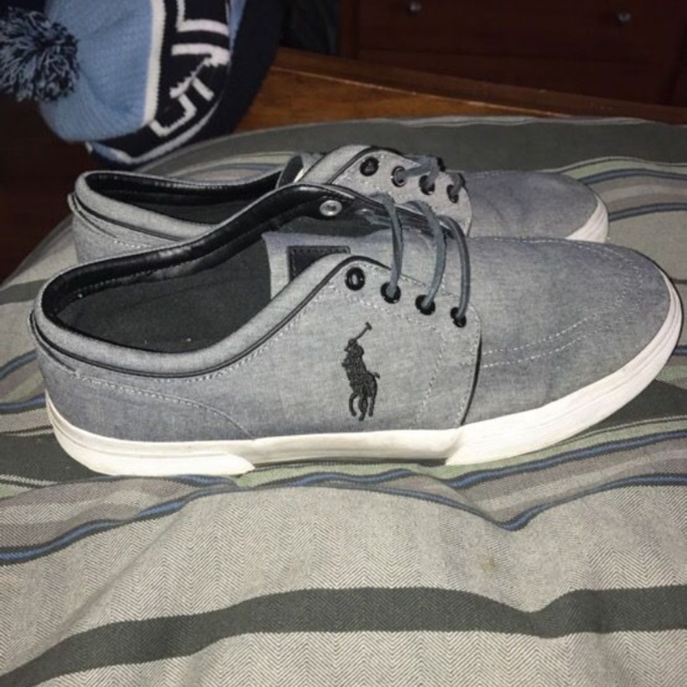 Grey Ralph Lauren polo shoes