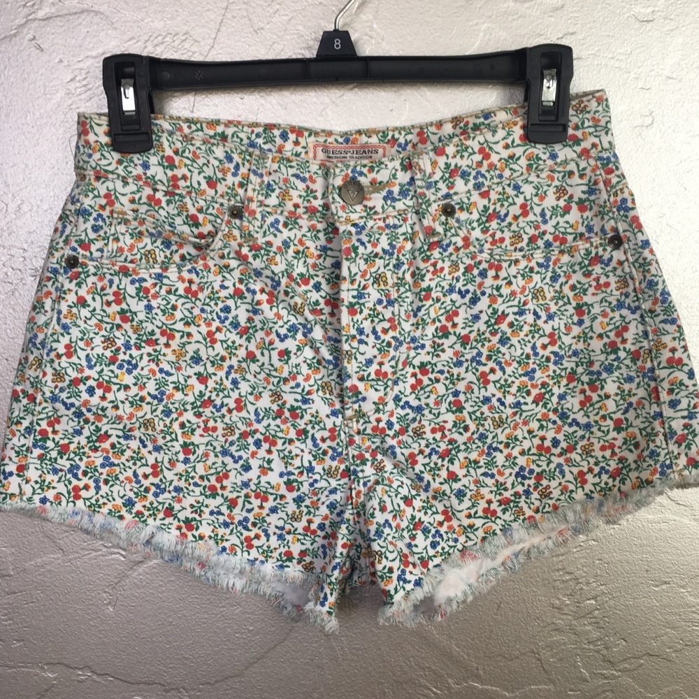 Guess Jeans Vintage High Waisted Floral Cut Offs
