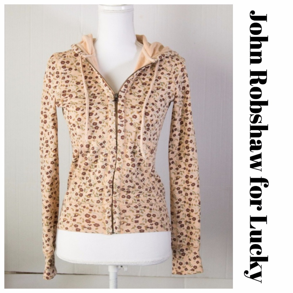John Robshaw for Lucky Brand Flower Hoodie Size XS