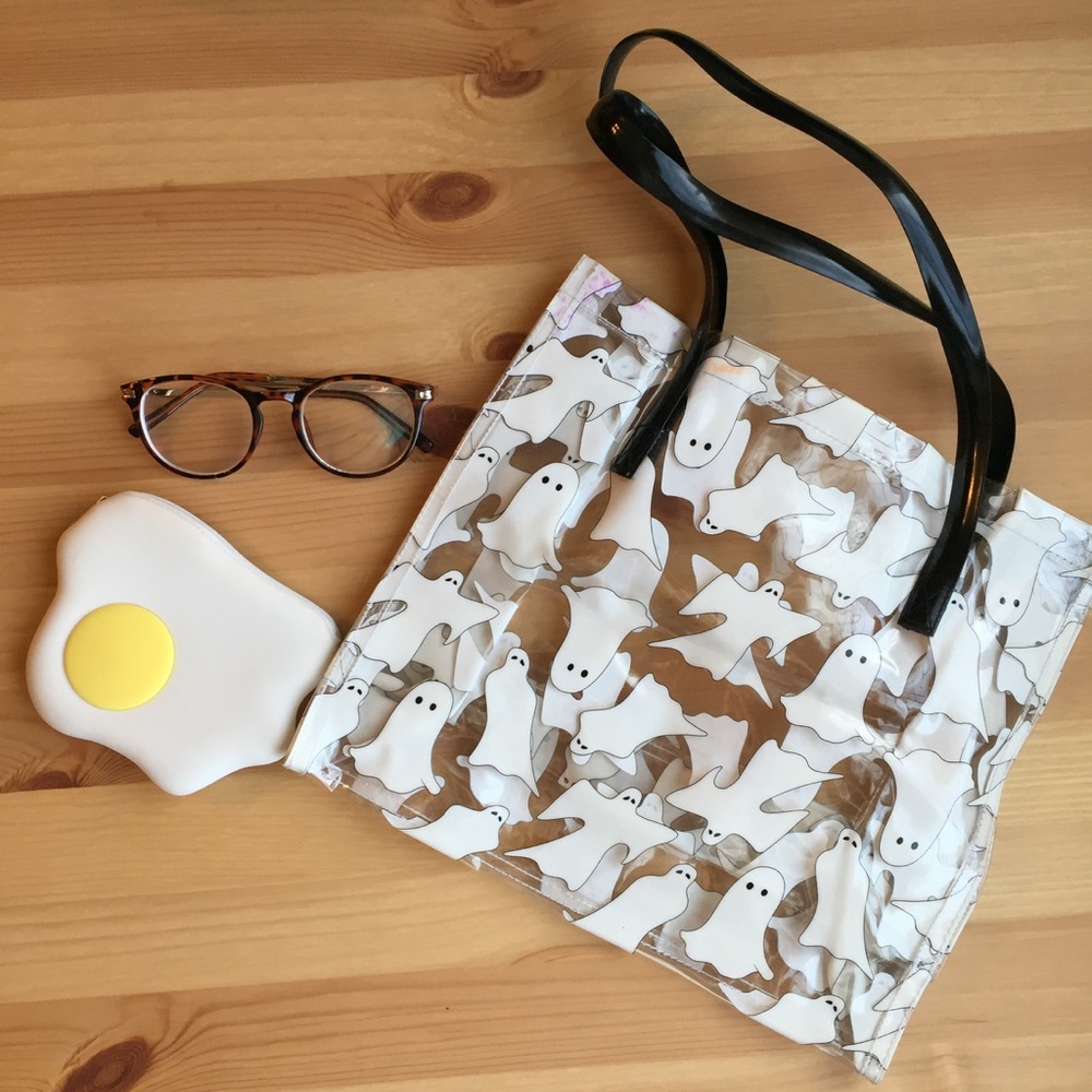 Ghost Halloween clear vinyl bag!