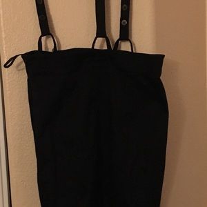 Black pencil skirt with removable suspenders