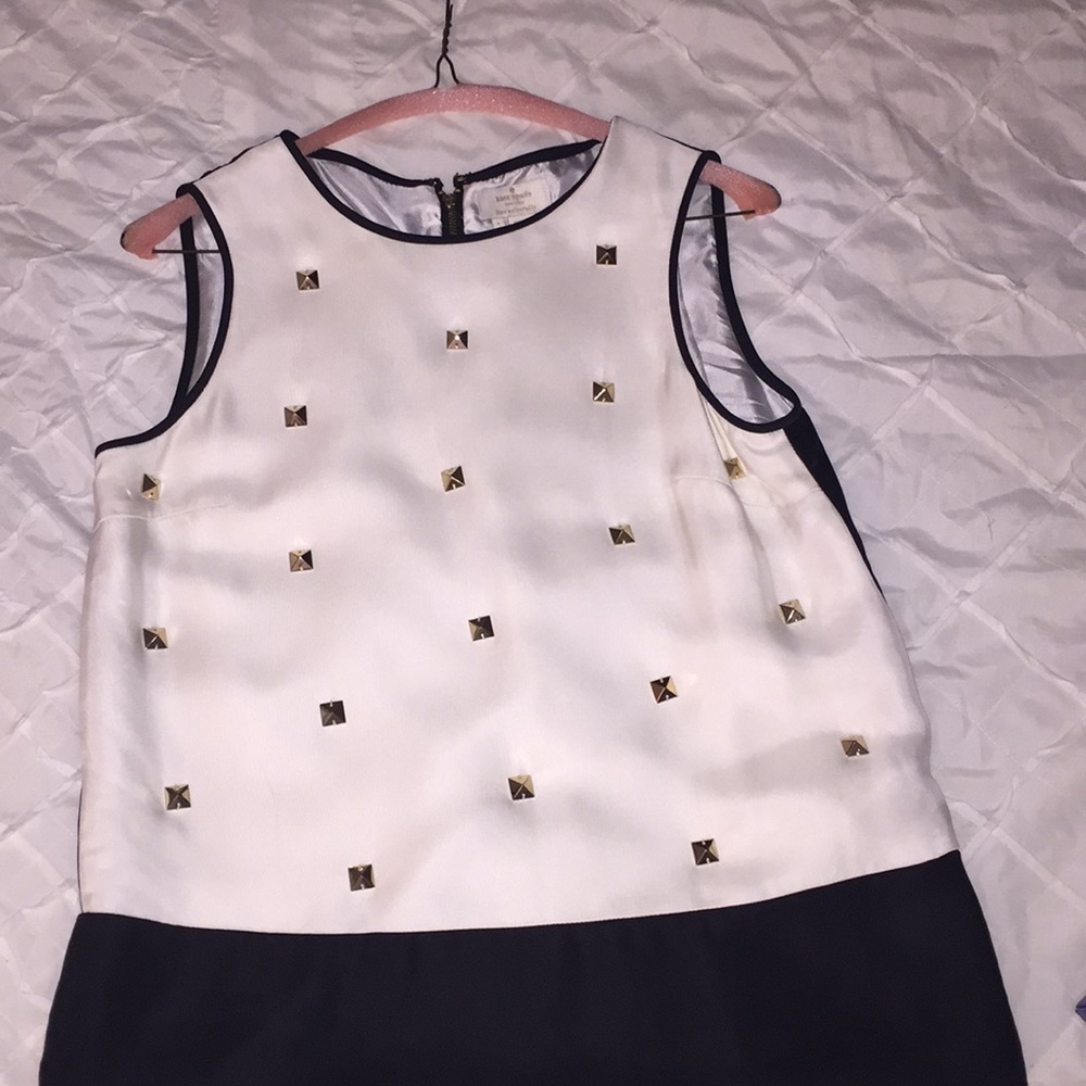 Kate Spade ♠️Gold studded cream and black tank