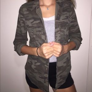 Camo button down
