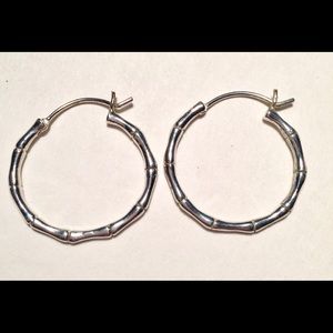 Sterling Bamboo Hoop Earrings