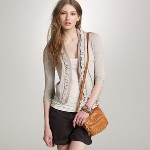 Jcrew scalloped zipper cardigan