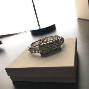 Womens silver faux diamond bracelet