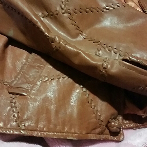 Hand stitched copper colored leather jacket - Picture 2 of 3