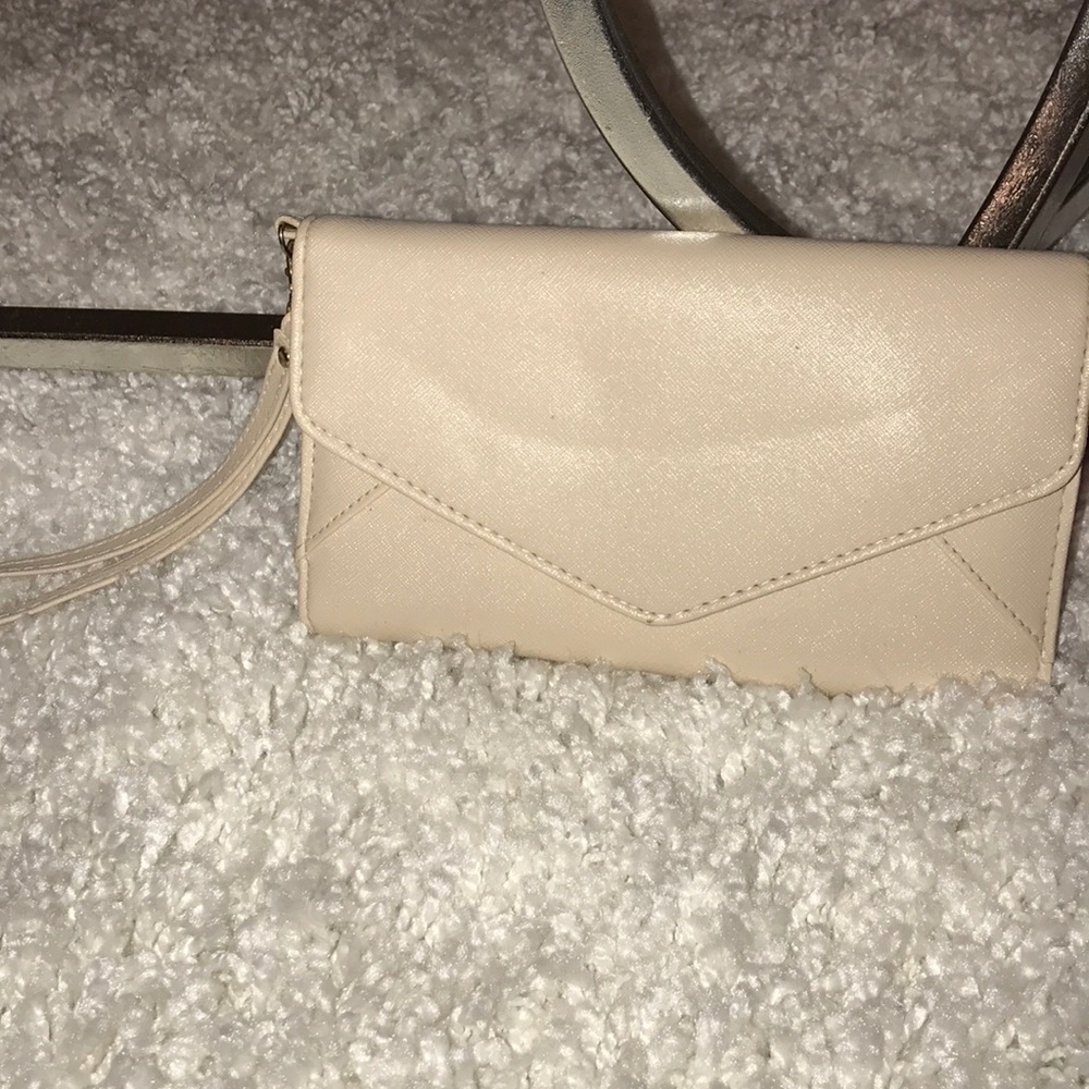 Cream Charlotte Russe wristlet