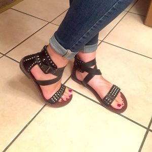 Candie's Studded Black Gladiator Sandals