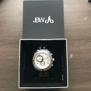 JBW MEN'S WARREN DIAMOND 48MM STEEL BRACELET WATCH