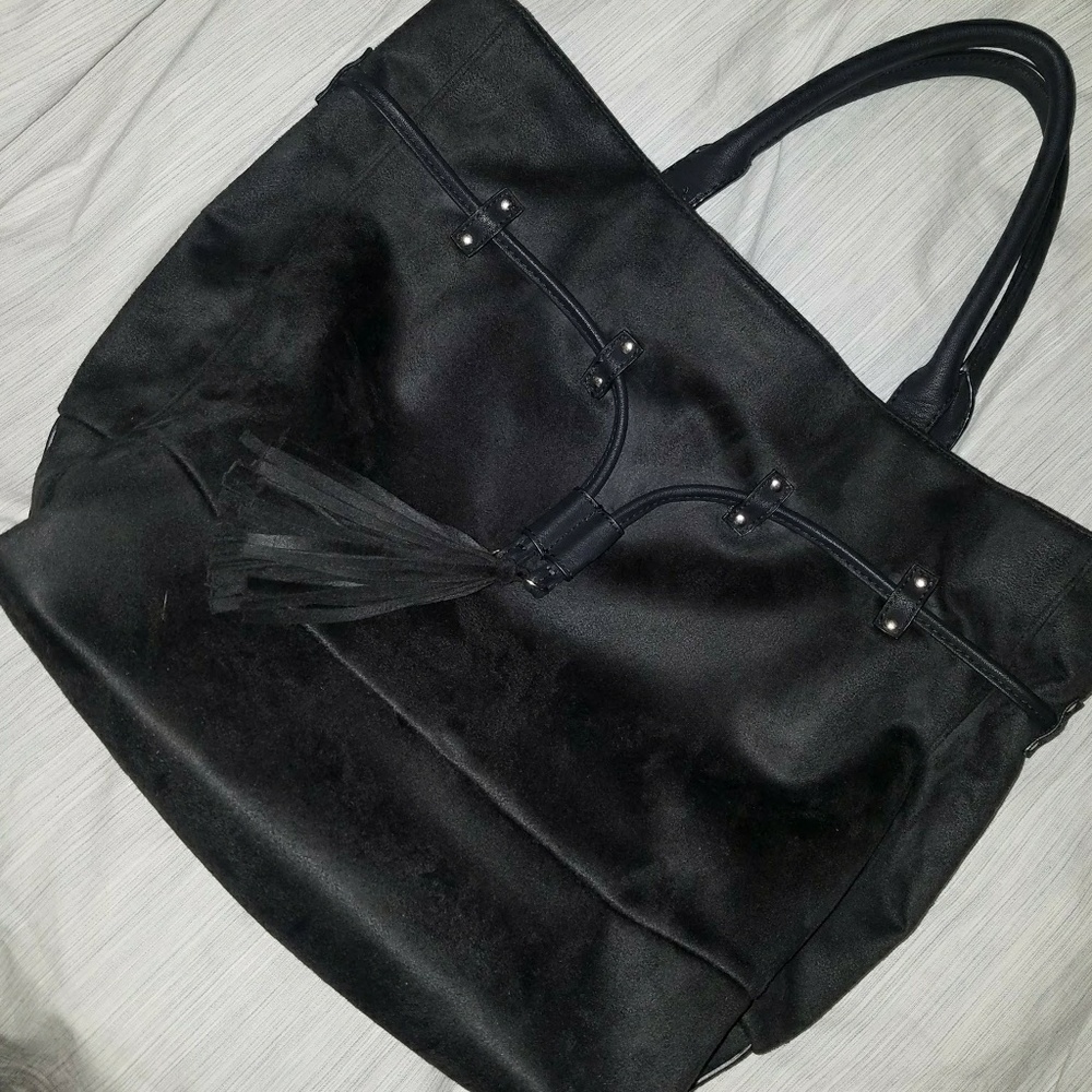 EXPRESS black suade hand bag