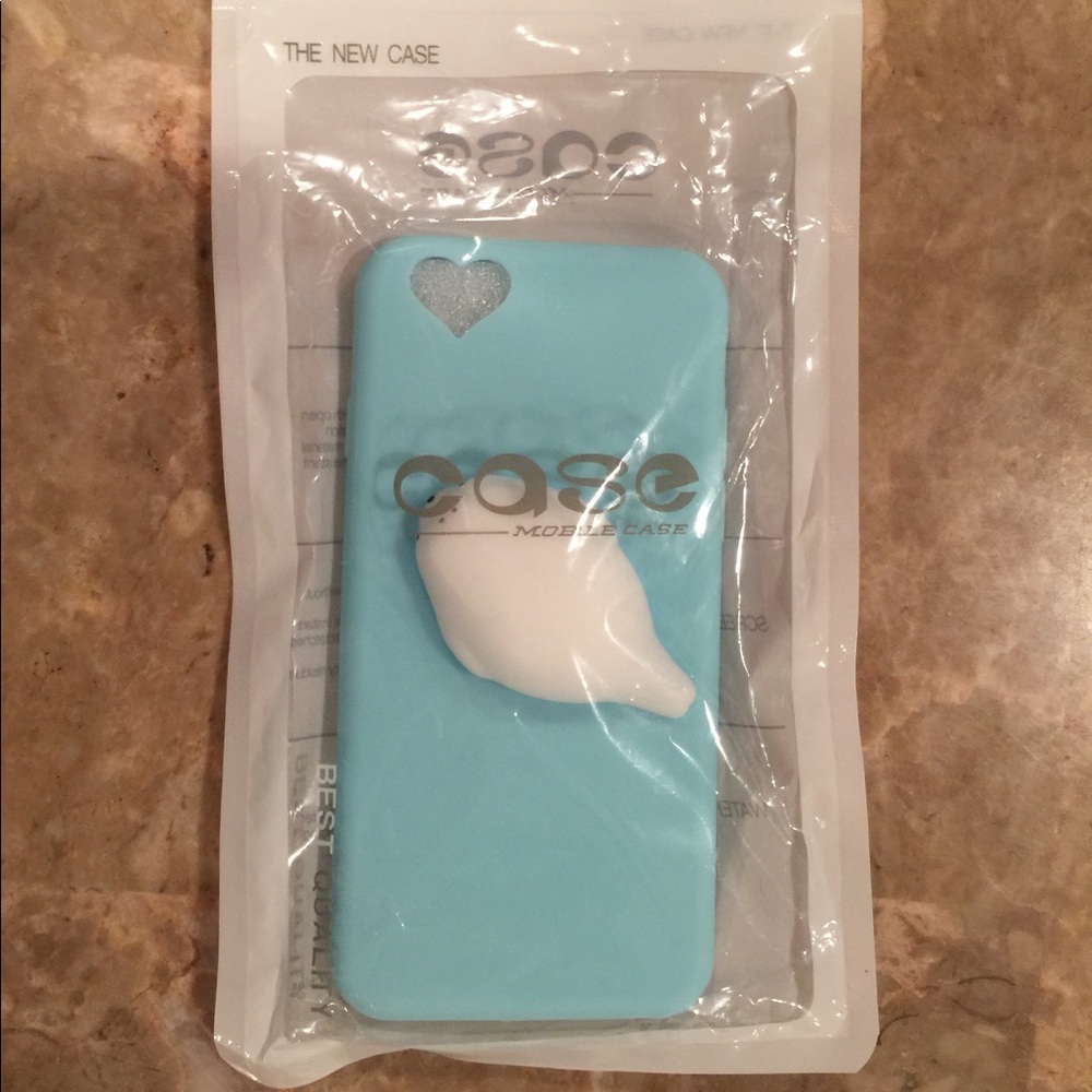 Blue cute squishy white whale case for iPhone 6