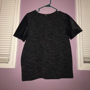 Faux Leather Sleeve Loft Knit Top🌹