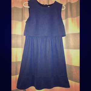 Textured blue and black striped dress